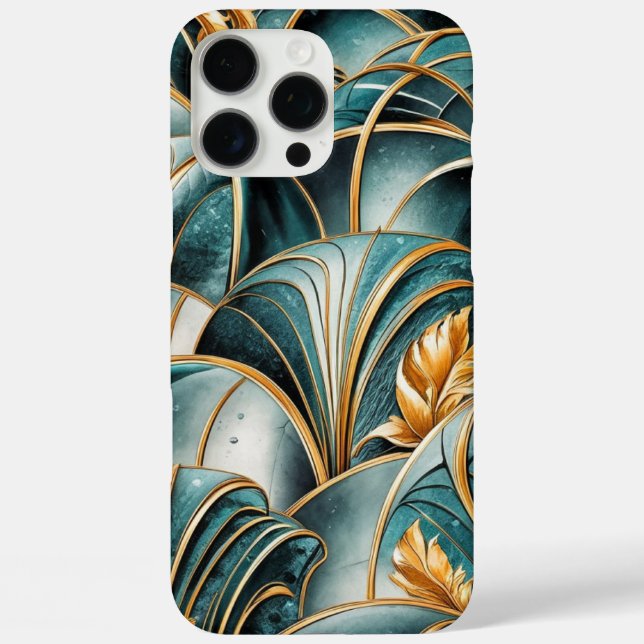Elegant Copper | Feminine Opulent Teal Gold Case-Mate iPhone Case (Back)