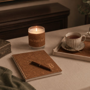 Elegant Copper Floral Monogram Spiral Notebook