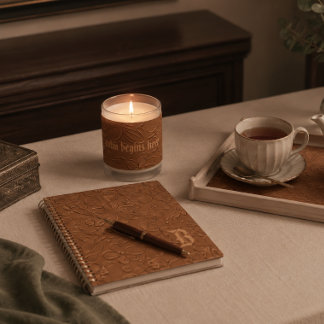 Elegant Copper Floral Monogram Spiral Notebook