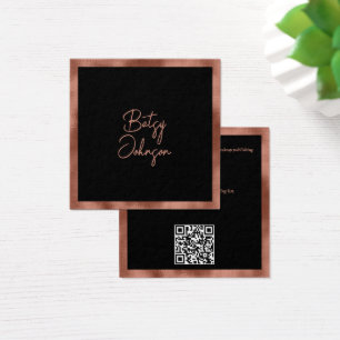 Elegant Copper Foil and Black Business Card
