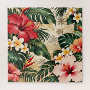 Elegant Copper Gold Autumn Leaves Botanical Patter Jigsaw Puzzle