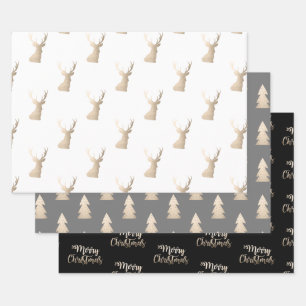Elegant copper gold Christmas patterns  Wrapping Paper Sheet
