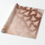 Elegant Copper Gold Glitter Christmas Tree Pattern Wrapping Paper<br><div class="desc">Christmas Tree Pattern in faux rose gold glitter.</div>