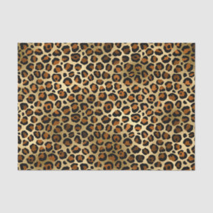 Elegant Copper Gold Leopard Animal Print Tissue Paper