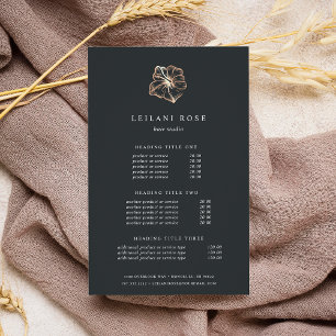 Elegant Copper Hibiscus Pricing & Services Flyer