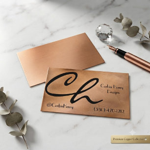 Elegant Copper Metal Luxury Business Card  