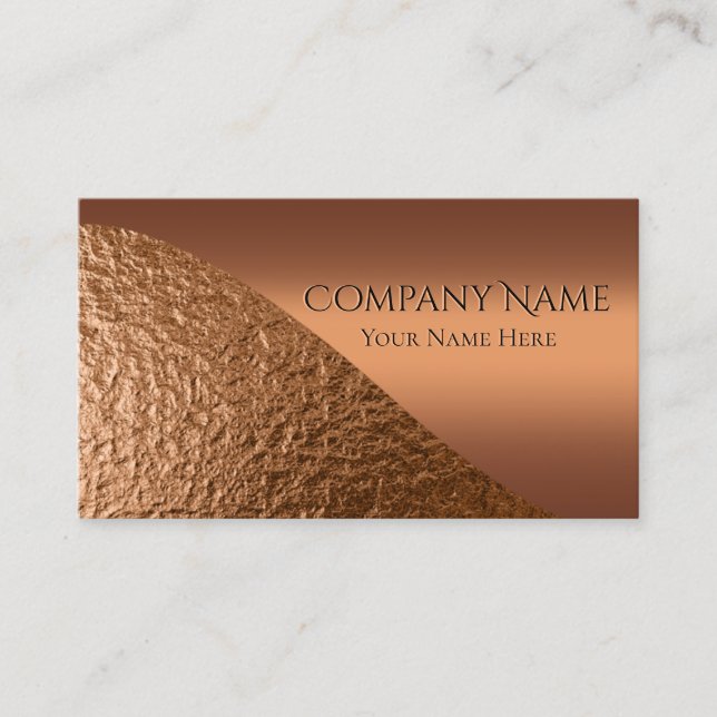 Elegant Copper Modern Corporate Business Card (Front)