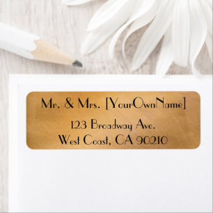 Elegant Copper Newlywed Return Address Label