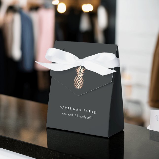 Elegant Copper Pineapple Favour Box (Creator Uploaded)