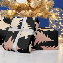 Elegant copper rose gold Christmas tree pattern