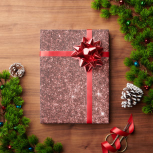 Elegant copper rose gold glitter Christmas Wrapping Paper
