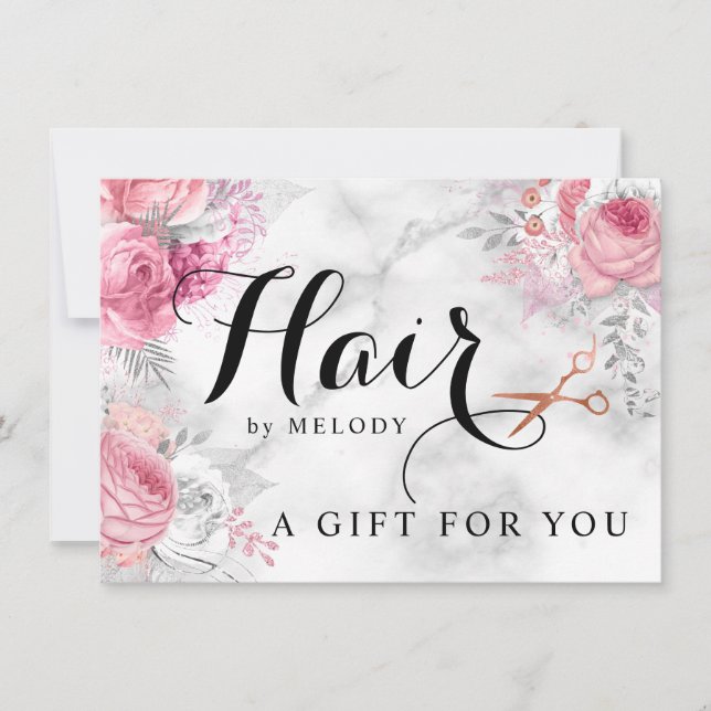 Elegant copper rose gold scissors hairstylist (Front)