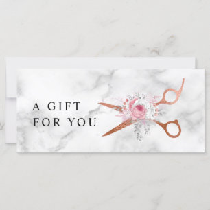 Elegant copper rose gold scissors hairstylist