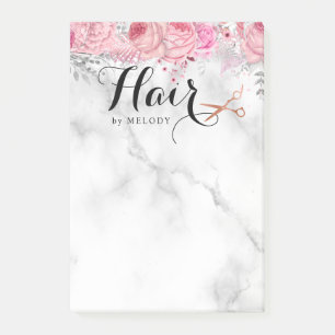 Elegant copper rose gold scissors hairstylist post-it notes