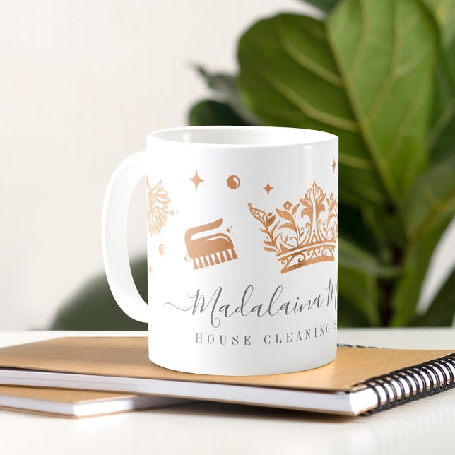 Elegant Copper Royal Floral & Foliage Cleaning Coffee Mug (Elegant Copper Royal Floral & Foliage Cleaning Coffee Mug)