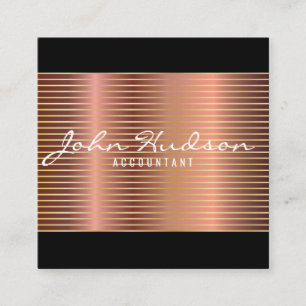 Elegant Copper Script Modern Design Square Business Card