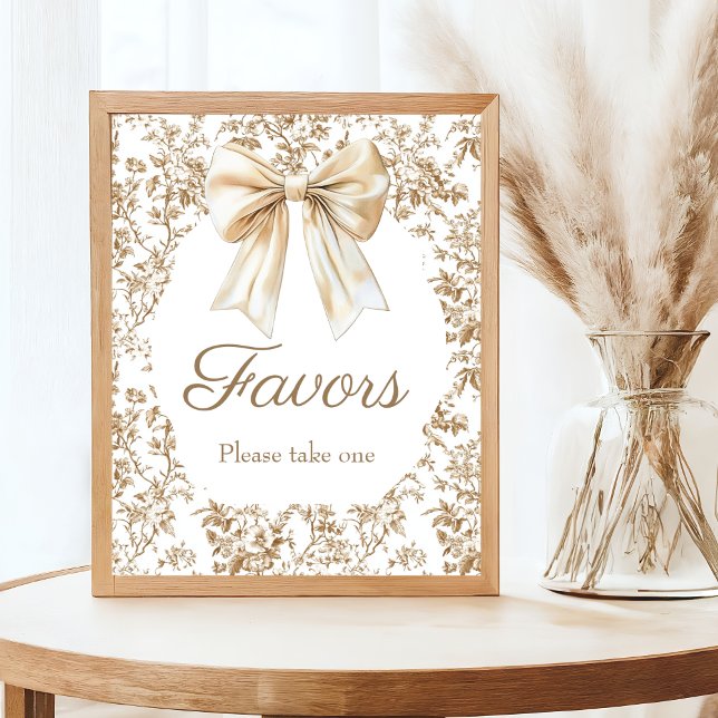 Elegant Coquette Bow Chinoiserie Baby Shower  Poster (Creator Uploaded)