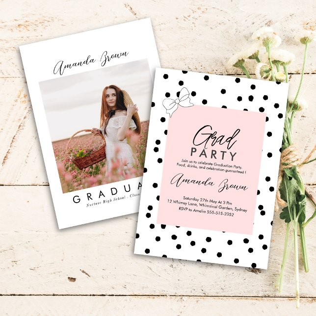 Elegant Coquette Bow graduation Party 2025   Invitation (Creator Uploaded)