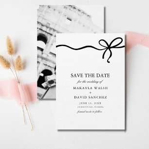 Elegant Coquette Bow Photo Wedding Save the Date