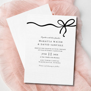 Elegant Coquette Bow Wedding Invitation