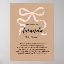 Elegant coquette bow Welcome Baby Shower