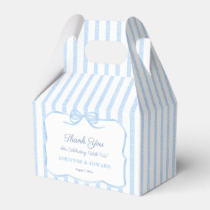 Elegant Coquette Light Blue Bow Wedding Shower Favour Box