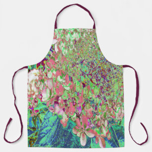 Elegant Coral and Chartreuse Limelight Hydrangea Apron