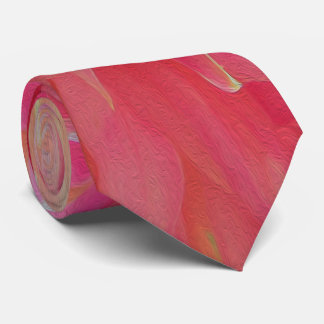 Elegant Coral and Pink Decorative Dahlia Tie