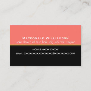 Elegant   Coral Black   Christian Scripture Business Card