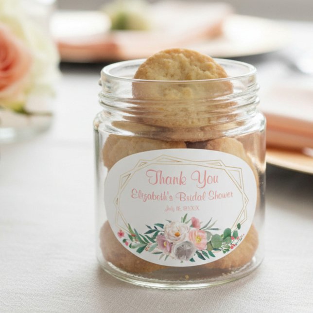 Elegant Coral Bridal Shower Square Sticker (Creator Uploaded)