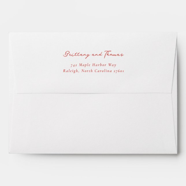 Elegant Coral Calligraphy Envelope (Back (Top Flap))