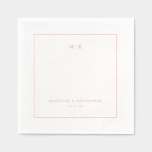 Elegant Coral Minimalist Rectangle Foil Napkins
