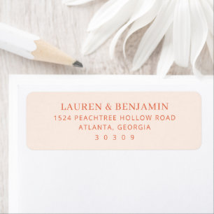 Elegant Coral Minimalist Return Address Label