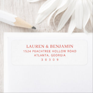 Elegant Coral Minimalist Return Address Label