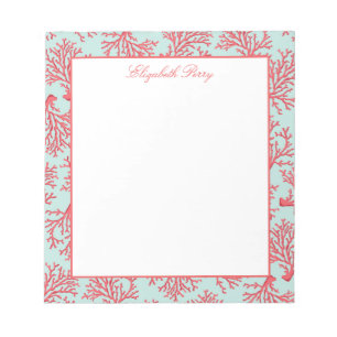 Elegant Coral Pattern Notepad