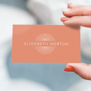 Elegant Coral Peach Minimalist Personal Business Card