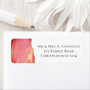 Elegant Coral Pink Magenta Return Address Label