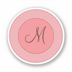 Elegant Coral Pink Modern Monogram