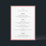 Elegant Coral Pink Monogram Modern Wedding Menu<br><div class="desc">Modern wedding menus featuring a clean design with serif and script fonts.</div>