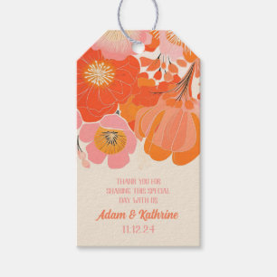 Elegant Coral Pink Poppy Flower Gift Tags