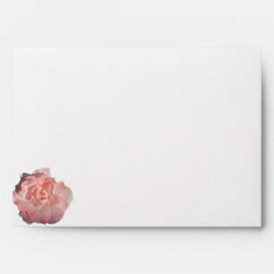 Elegant Coral Pink Rose Floral Wedding Invitation Envelope