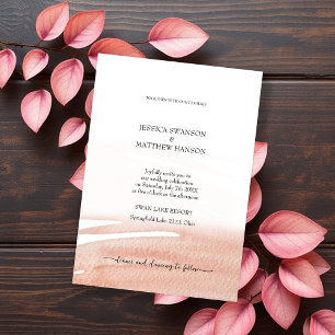 Elegant Coral Summer Wedding Invitation