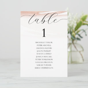 Elegant Coral Summer Wedding Seating Chart Holiday Card