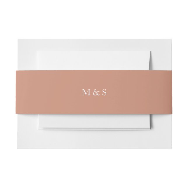 Elegant Coral Terracotta Wedding Invitation Belly Band (Front Example)