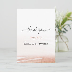 Elegant Coral Terracotta Wedding Thank You Card