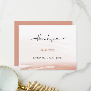 Elegant Coral Terracotta Wedding Thank You Card