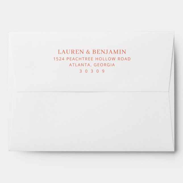 Elegant Coral Typographic Envelope (Back (Top Flap))