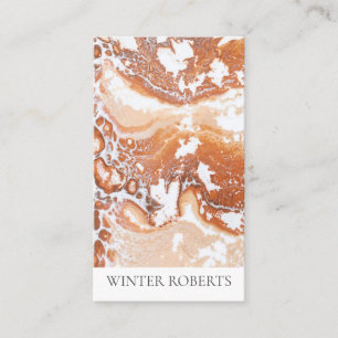 Elegant coral white marble professional business card
