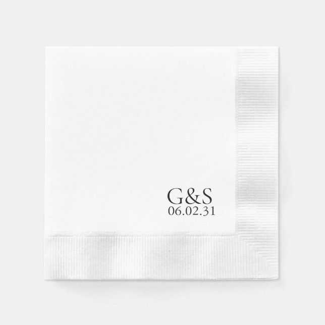 Elegant Corner Printed Wedding Napkins (Front)