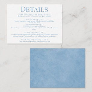 Elegant Cornflower Blue Wedding Details Enclosure Card
